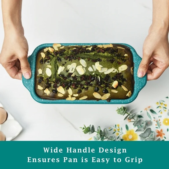 🌺 New Pioneer Woman Teal Blue Speckle 9”x5” Nonstick Aluminized Steel Loaf Pan - Picture 9 of 11